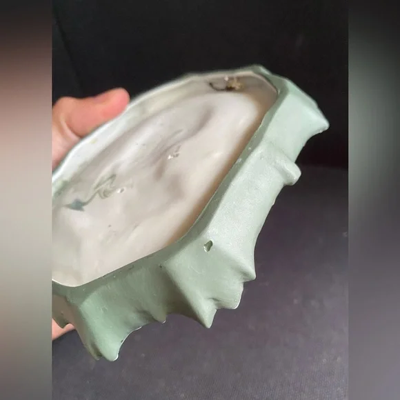 Schafer and Vater Green Jasperware Lord Byron Wall Plaque Vintage Portrait - Picture 6 of 6